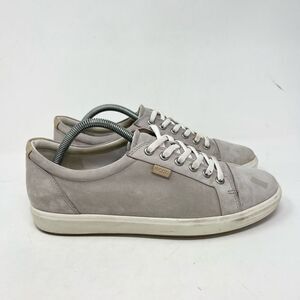 ECCO Soft 7 Athletic Shoes Womens 10-10.5 Warm Gray Lace Up Leather Sneakers